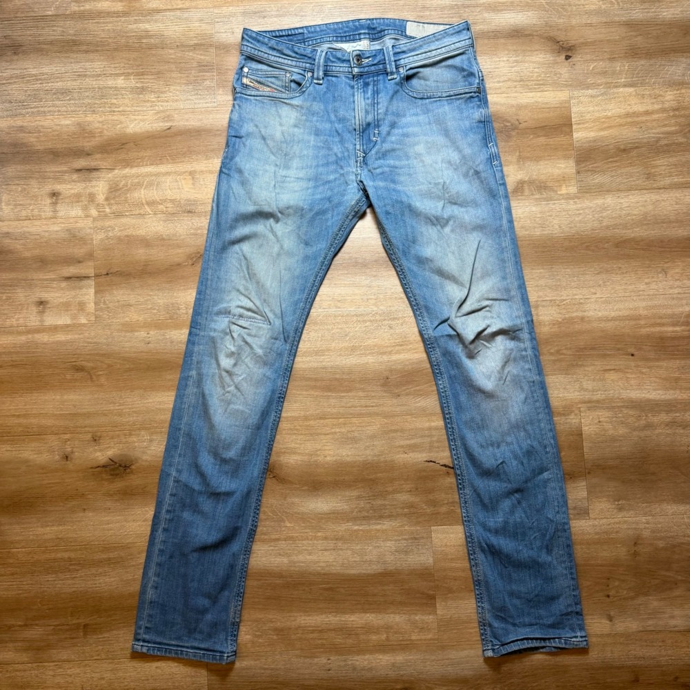 Diesel Thavar Jeans Mens 29x32 Light Blue Slim Skinny Stretch Denim Pants R0W85